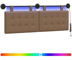 Pakabinamas lovos galvūgalis Su LED šviesa Kapučino