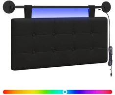 Pakabinamas lovos galvūgalis Su LED šviesa Juoda Dirbtinė oda