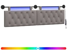 Pakabinamas lovos galvūgalis Su LED šviesa Taupe Audinys