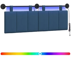 Pakabinamas lovos galvūgalis Su LED šviesa Mėlyna Audinys