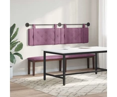 Pakabinamas lovos galvūgalis Su LED šviesa Violetinė Aksomas