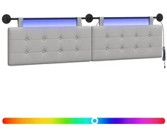 Pakabinamas lovos galvūgalis Su LED šviesa Debesų pilka Audinys