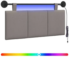 Pakabinamas lovos galvūgalis Su LED šviesa Taupe Audinys
