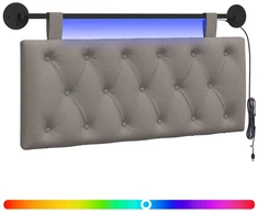 Pakabinamas lovos galvūgalis Su LED šviesa Taupe Audinys