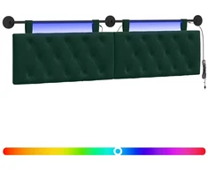 Pakabinamas lovos galvūgalis Su LED šviesa Tamsiai žalia