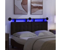 Pakabinamas lovos galvūgalis Su LED šviesa Juoda Dirbtinė oda