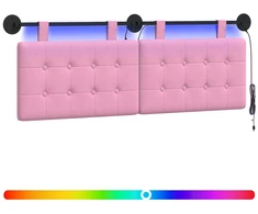 Pakabinamas lovos galvūgalis Su LED šviesa Rožinė Audinys
