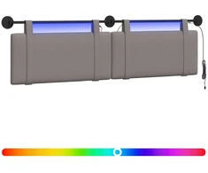 Pakabinamas lovos galvūgalis Su LED šviesa Taupe Audinys
