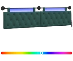 Pakabinamas lovos galvūgalis Su LED šviesa Tamsiai žalia