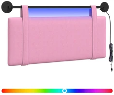 Pakabinamas lovos galvūgalis Su LED šviesa Rožinė Audinys