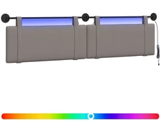 Pakabinamas lovos galvūgalis Su LED šviesa Taupe Audinys