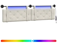 Pakabinamas lovos galvūgalis Su LED šviesa Kreminė Aksomas