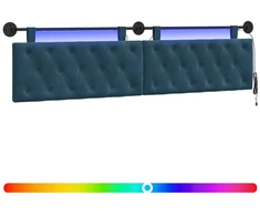 Pakabinamas lovos galvūgalis Su LED šviesa Mėlyna Aksomas