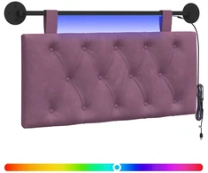 Pakabinamas lovos galvūgalis Su LED šviesa Violetinė Aksomas