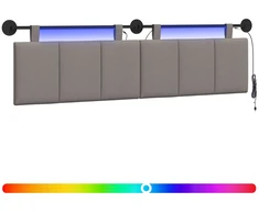 Pakabinamas lovos galvūgalis Su LED šviesa Taupe Audinys