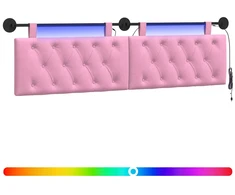 Pakabinamas lovos galvūgalis Su LED šviesa Rožinė Audinys
