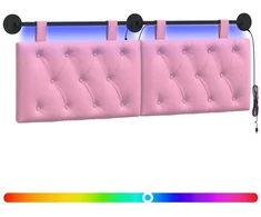 Pakabinamas lovos galvūgalis Su LED šviesa Rožinė Audinys