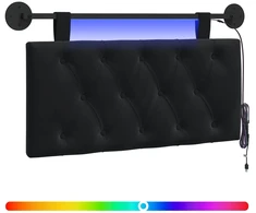 Pakabinamas lovos galvūgalis Su LED šviesa Juoda Aksomas