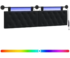 Pakabinamas lovos galvūgalis Su LED šviesa Juoda Aksomas