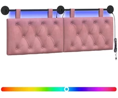 Pakabinamas lovos galvūgalis Su LED šviesa Rožinė Aksomas