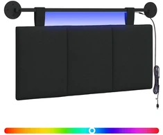 Pakabinamas lovos galvūgalis Su LED šviesa Juoda Audinys