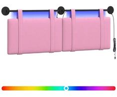 Pakabinamas lovos galvūgalis Su LED šviesa Rožinė Audinys