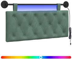 Pakabinamas lovos galvūgalis Su LED šviesa Jūrinė žalia Aksomas