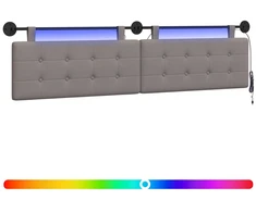 Pakabinamas lovos galvūgalis Su LED šviesa Taupe Audinys