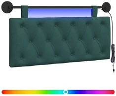 Pakabinamas lovos galvūgalis Su LED šviesa Tamsiai žalia