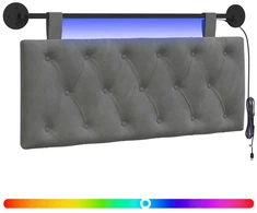 Pakabinamas lovos galvūgalis Su LED šviesa Tamsiai pilka
