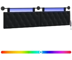 Pakabinamas lovos galvūgalis Su LED šviesa Juoda Aksomas