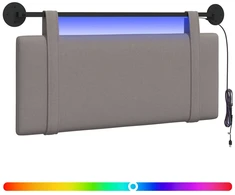 Pakabinamas lovos galvūgalis Su LED šviesa Taupe Audinys