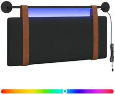 Pakabinamas lovos galvūgalis Su LED šviesa Juoda Antikinis PU