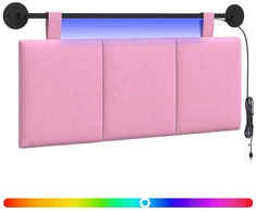 Pakabinamas lovos galvūgalis Su LED šviesa Rožinė Audinys