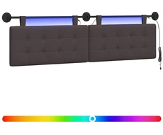 Pakabinamas lovos galvūgalis Su LED šviesa Tamsiai rudas