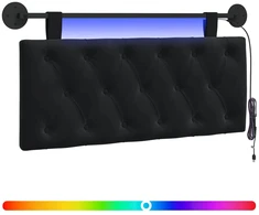 Pakabinamas lovos galvūgalis Su LED šviesa Juoda Aksomas