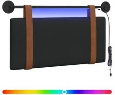 Pakabinamas lovos galvūgalis Su LED šviesa Juoda Antikinis PU