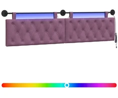 Pakabinamas lovos galvūgalis Su LED šviesa Violetinė Aksomas