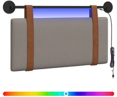 Pakabinamas lovos galvūgalis Su LED šviesa Taupe Antikinis PU