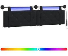 Pakabinamas lovos galvūgalis Su LED šviesa Juoda Aksomas