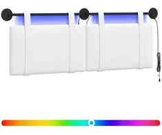 Pakabinamas lovos galvūgalis Su LED šviesa Balta Audinys