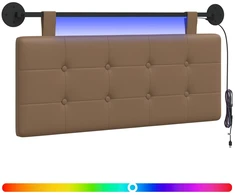 Pakabinamas lovos galvūgalis Su LED šviesa Kapučino