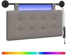 Pakabinamas lovos galvūgalis Su LED šviesa Taupe Audinys