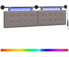 Pakabinamas lovos galvūgalis Su LED šviesa Taupe Audinys