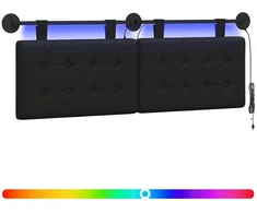 Pakabinamas lovos galvūgalis Su LED šviesa Juoda Dirbtinė oda