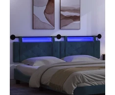Pakabinamas lovos galvūgalis Su LED šviesa Mėlyna Aksomas