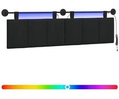 Pakabinamas lovos galvūgalis Su LED šviesa Juoda Audinys