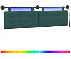 Pakabinamas lovos galvūgalis Su LED šviesa Tamsiai žalia