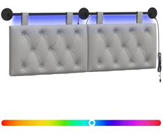 Pakabinamas lovos galvūgalis Su LED šviesa Debesų pilka Audinys