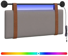 Pakabinamas lovos galvūgalis Su LED šviesa Taupe Antikinis PU
